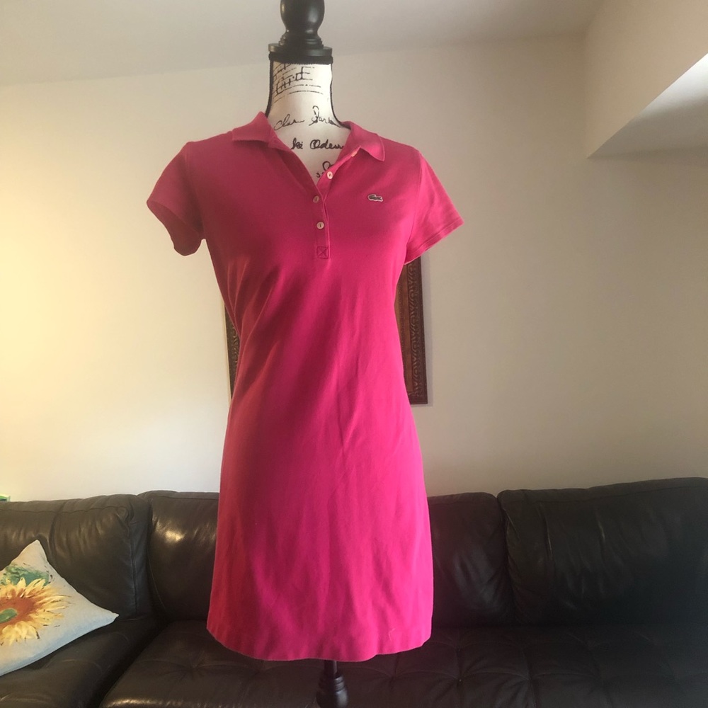 Discontinued color! Bright pink polo Lacoste dress